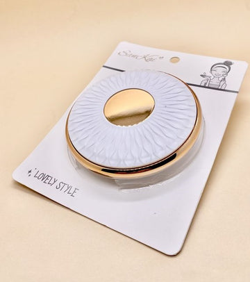 Espejo de maquillaje portátil de doble cara, circular